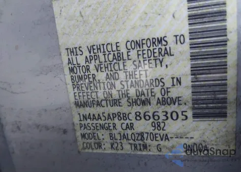 2011 Nissan Maxima 3.5 S from USA, damaged, VIN 1N4AA5AP8BC866305